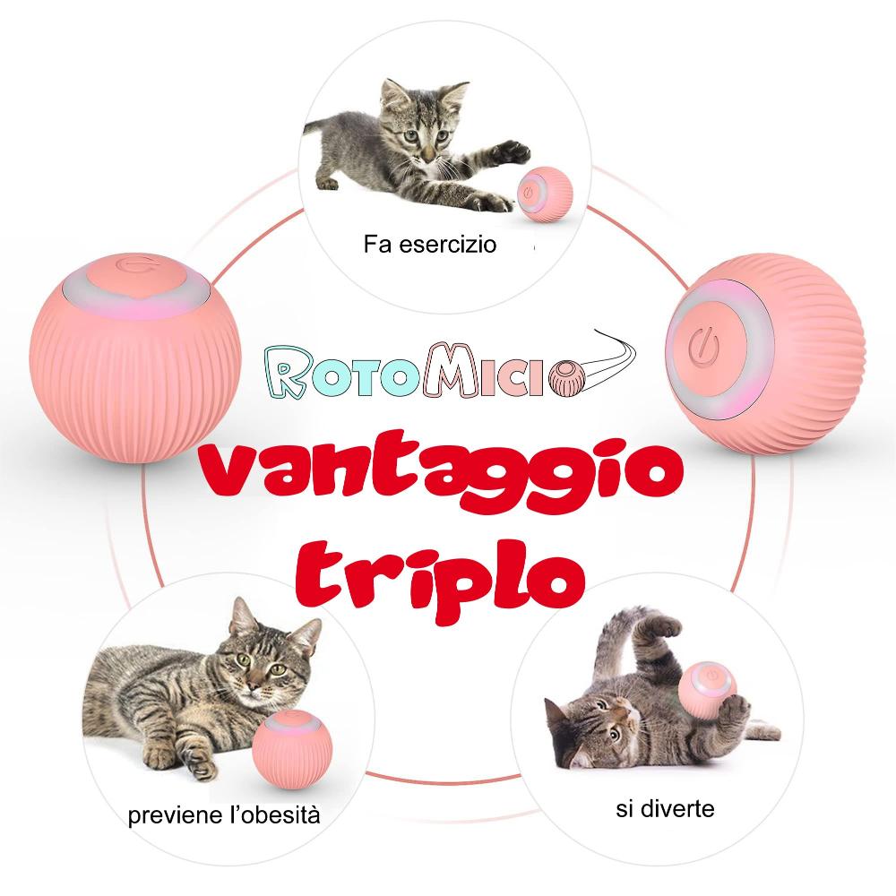 ROTOMICIO la pallina interattiva ROSA per gatti